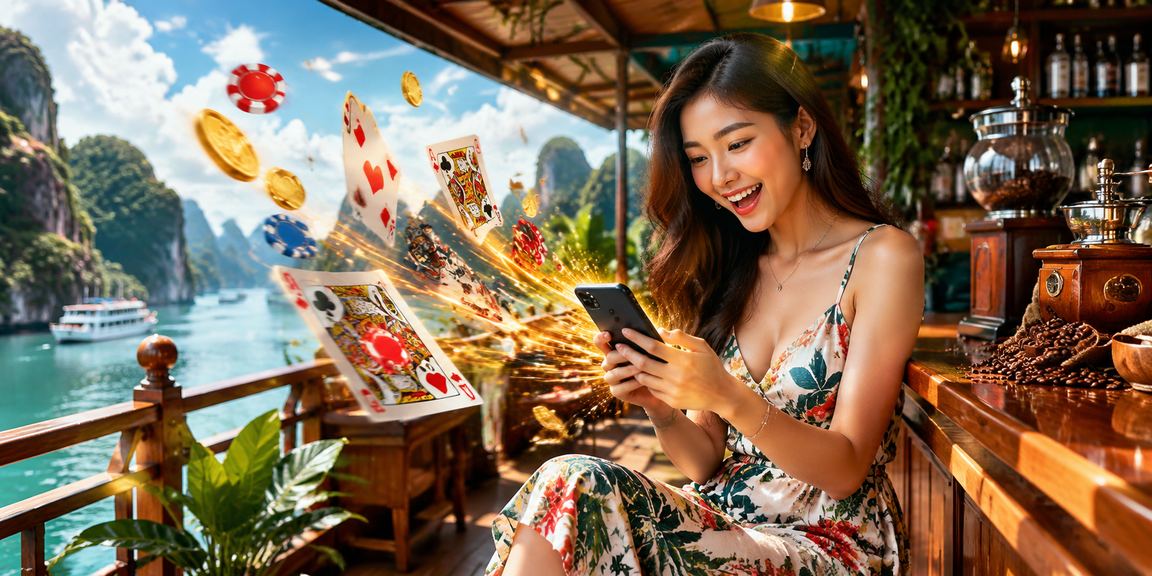 Không gian Hạ Long với bài và cà phê minh họa việc đọc mẹo trước
